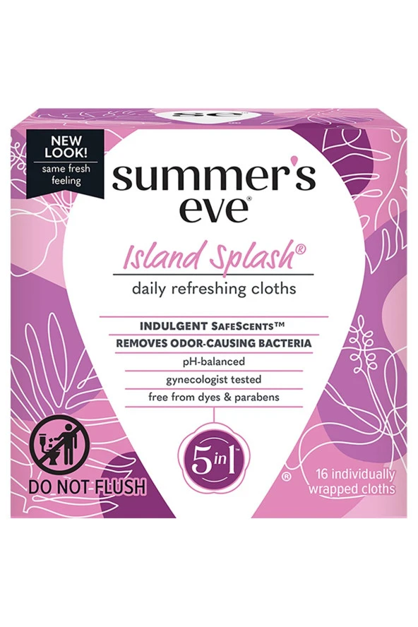 Summers Eve Island Splash Özel Bölge Temizlik Mendili 16 Adet ürün görseli 1