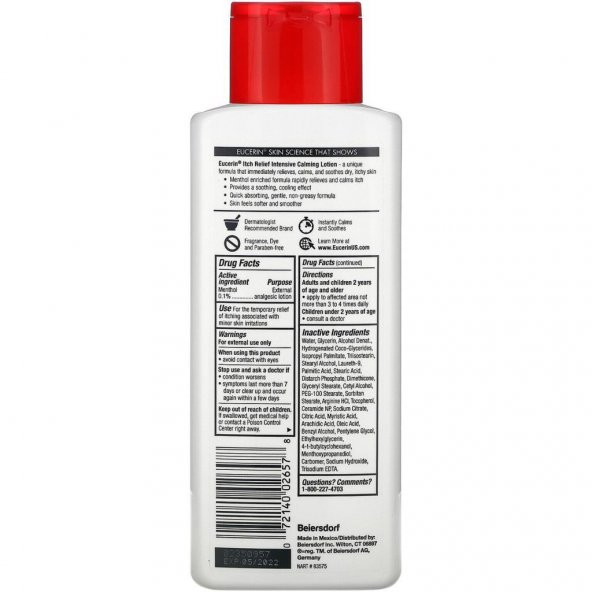 Eucerin Itch Relief Intensive Calming Losyon 250ML - Resim 2