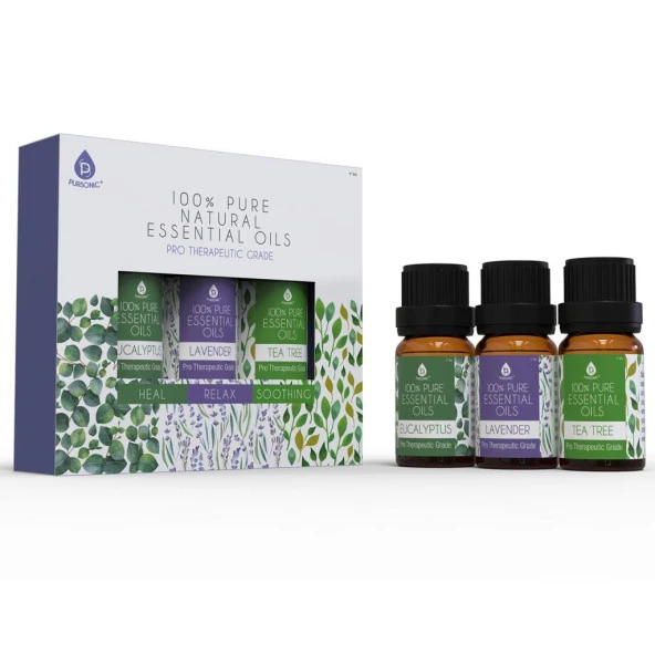 Pursonic 100 Pure Natural Essential Oils 3x10ML ürün görseli 1