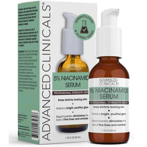 Advanced Clinicals 5% Niacinamide Serum 52ML ürün görseli 1