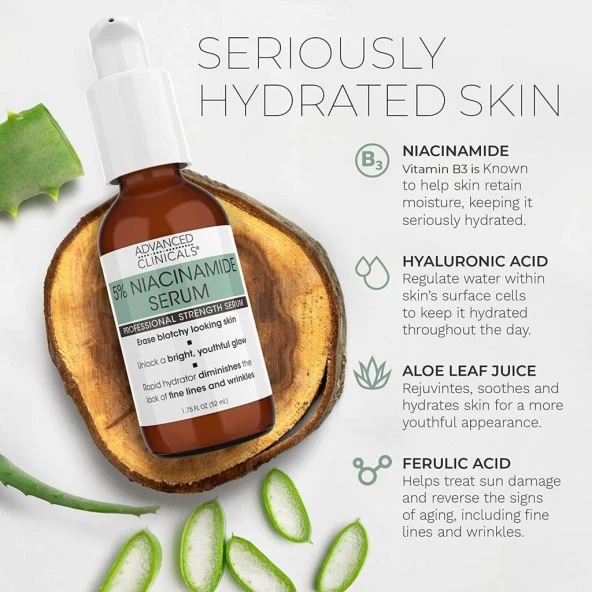 Advanced Clinicals 5% Niacinamide Serum 52ML - Resim 3
