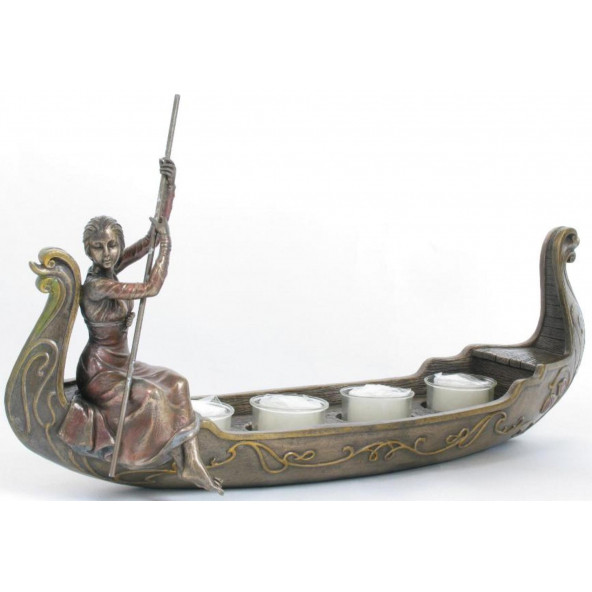 WISE Veronese Serisi-WISE KAYIK İÇİNDE KADIN MUMLUK BRONZ-17,5*39,5*11 CM. ürün görseli 1