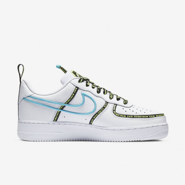 Nike Air Force 1 Low Worldwide White Blue Fury Volt Spor Ayakkabı CK7213-100 ürün görseli 1