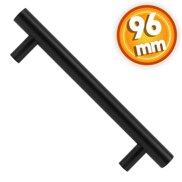 Gül Boylu Mobilya Dolap Kapak Çekmece Kulpu Kulbu 96 mm Mat Siyah Metal Kulp ürün görseli 1