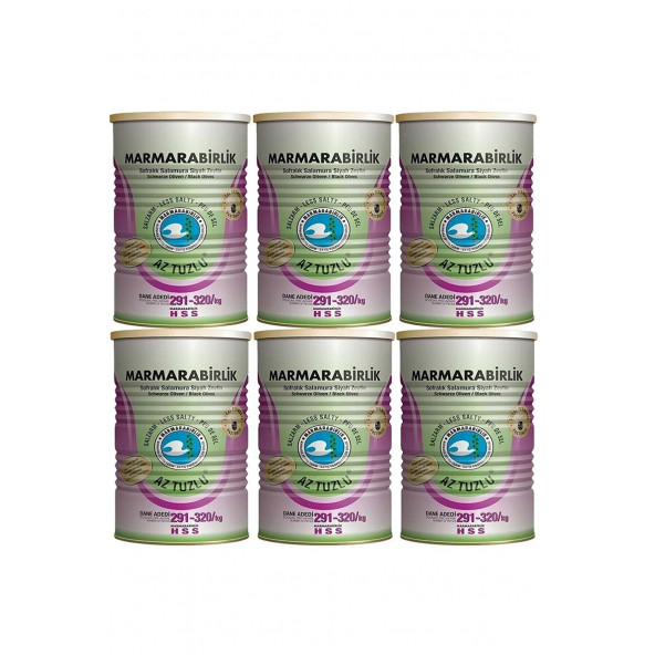 Marmarabirlik Az Tuzlu 291-320 Kb Siyah Zeytin 6 X 800 G ürün görseli 1