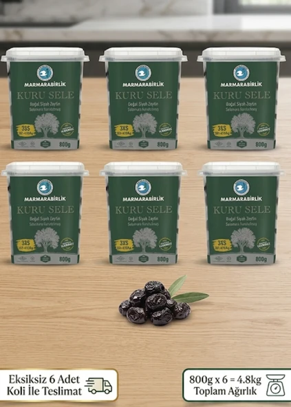 Marmarabirlik Kuru Sele Zeytin 800 gr (381-410) 3xs 6 Adet ürün görseli 1