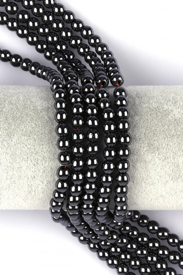 Hematit Doğal Taş Dizi 6 mm Küre Kesim ürün görseli 1