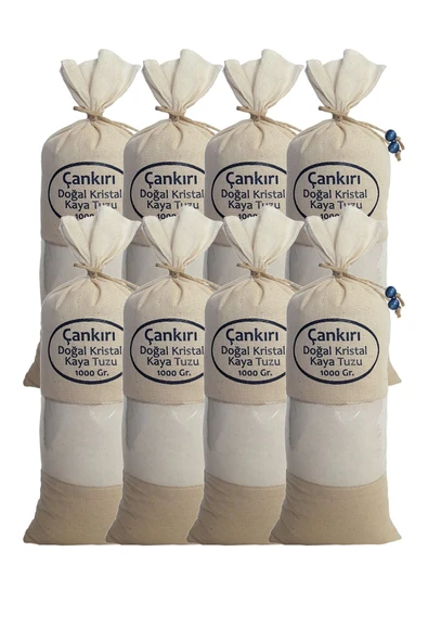 Çankırı Tuzu 8 Kg. (1KG.X8AD.) Bez Torbada Ince Çekim Yemeklik Çankırı Tuz Kaya Tuzu Kristal Tuz ürün görseli 1