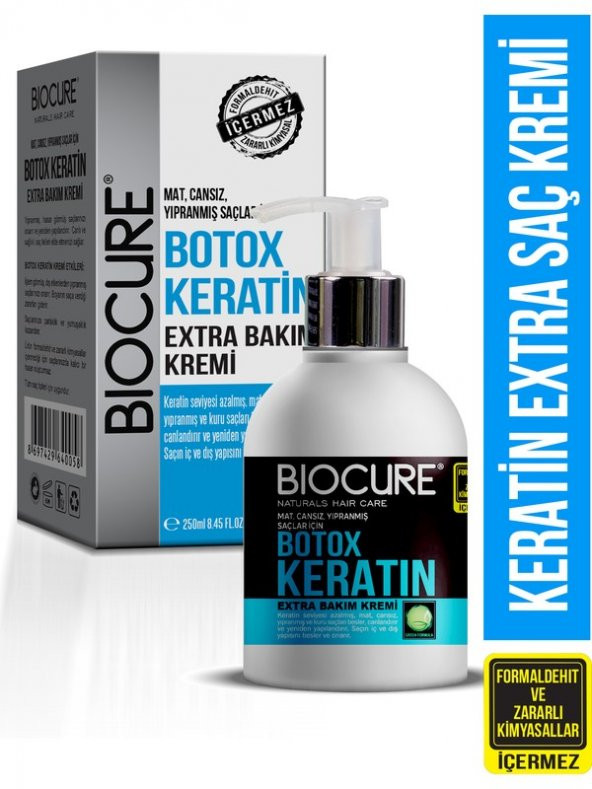 Biocure Botoks Keratin Extra Saç Bakım Kremi Hair Botox / 250 ml. ürün görseli 1