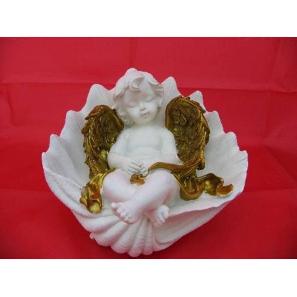 HEDİYELİK › KARIŞIK › Melek Figürler-QQC İSTİRİDYEDE UYUYAN MELEK>>16.5X15X12.5 CM. ürün görseli 1