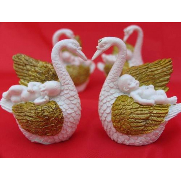 HEDİYELİK › KARIŞIK › Melek Figürler-QQC 4LÜ BEBEK VE KUĞU>>6.5X3.5X7 CM. ürün görseli 1