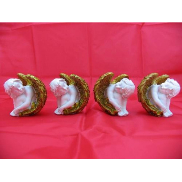 HEDİYELİK › KARIŞIK › Melek Figürler-QQC 4LÜ OTURAN MELEK>>7.5X6X6.8 CM. ürün görseli 1