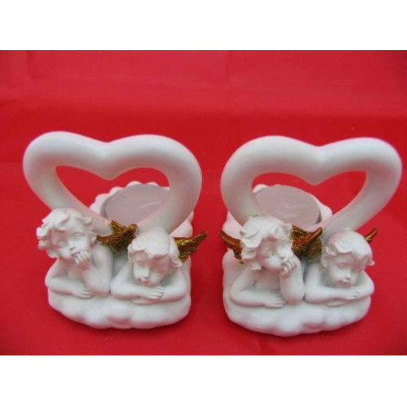 HEDİYELİK › KARIŞIK › Melek Figürler-QQC 2Lİ MELEK T-LIGHT>>7.5X9.5X8 CM. ürün görseli 1