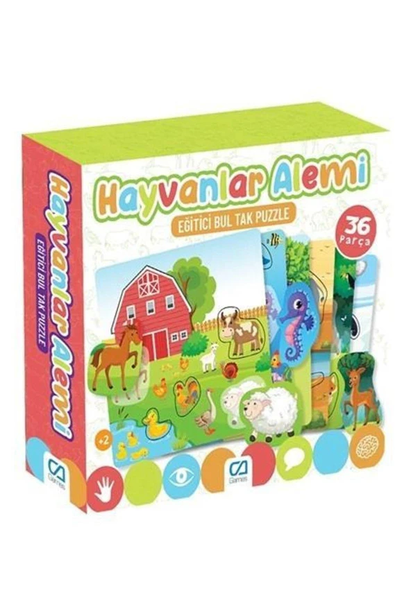 Ca Games Eğitici ve Öğretici Oyunlar Hayvanlar Alemi 36 Parça Bultak Puzzle ürün görseli 1