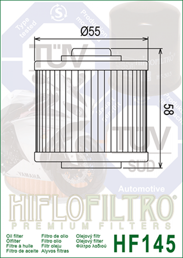 Hf145 Hıflo Yağ Filtresi 2006-2012 Yamaha Mt-03 Yağ Filtresi ürün görseli 1