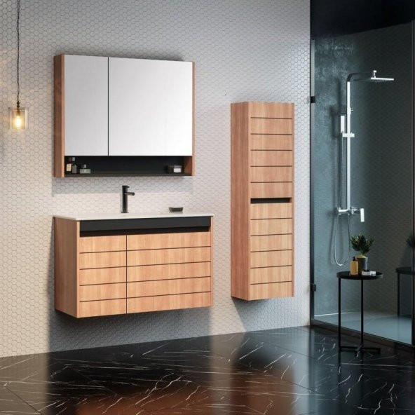 Orka Ricato 80 cm MorganaKiraz Banyo Dolabı Takımı Boy Dolabı ürün görseli 1