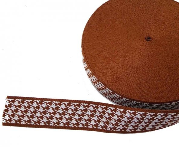 Angel Çanta Aksesuar 5 Cm Kazayağı Desenli Taba  Polyester Kolon ürün görseli 1