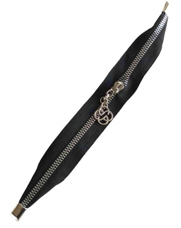 Angel Çanta Aksesuar Siyah Renk Stoplu Fermuar Gümüş Metal 35 Cm ürün görseli 1