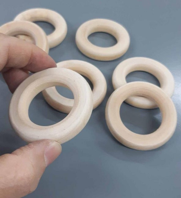 Angel Çanta Aksesuar 4.5 Cm Ahşap Halka Yassı Model 1 Adet ürün görseli 1