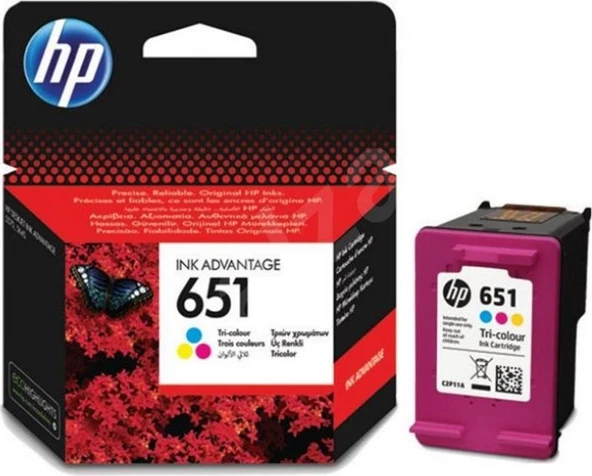 HP 651 Renkli Mürekkep Kartuşu C2P11AE ürün görseli 1