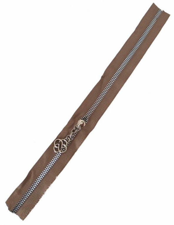 Angel Çanta Aksesuar Başlıklı Fermuar 40 Cm Gümüş Metal Vizon ürün görseli 1