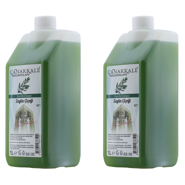 2 Adet Zeytin Çiçeği Kolonyası - Litrelik -(BİDON) Korumalı Kapak - Yeni Model ürün görseli 1