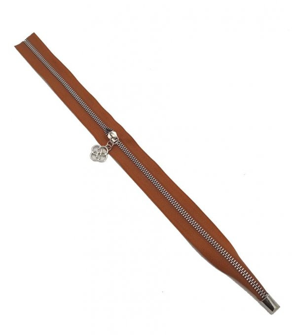Angel Çanta Aksesuar Tek Stoplu 45 Cm Fermuar Gümüş Metal Taba Renk ürün görseli 1