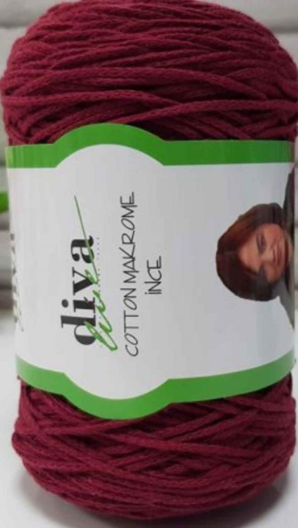 Angel Çanta Aksesuar Diva Pamuk Makrome Bordo (İnce) ürün görseli 1