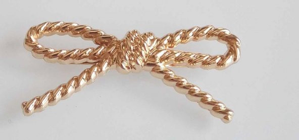 Angel Çanta Aksesuar Light Gold İnce Fiyonk Plaka Süs ürün görseli 1