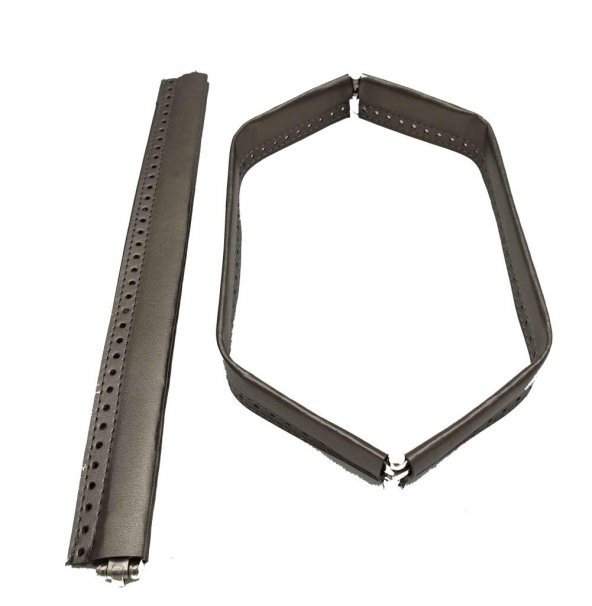 Angel Çanta Aksesuar Gri Renk Derili Metal Çanta Ağzı 30 Cm ürün görseli 1