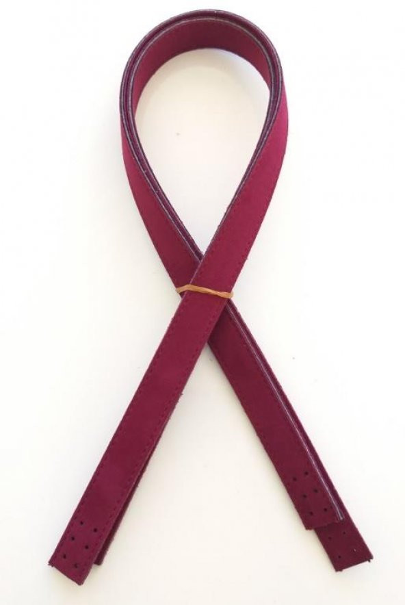 Angel Çanta Aksesuar Süet Suni Deri Bordo Çift Sap 70X2 Cm ürün görseli 1