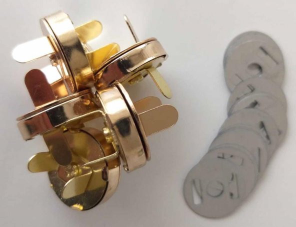 Angel Çanta Aksesuar Örgü Çantaya Mıknatıslı Çıtçıt Light Gold 5Li Paket ürün görseli 1