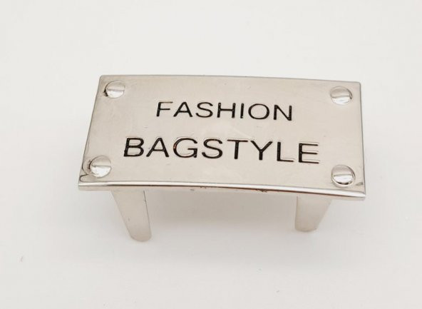 Angel Çanta Aksesuar Fashion Bagstyle Yazılı Plaka Süs Gümüş Renk ürün görseli 1
