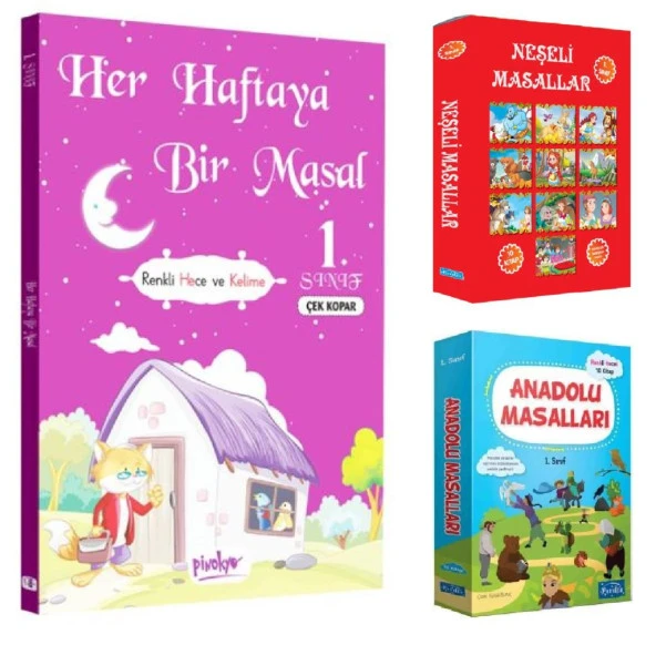Parıltı 1. Sınıf Neşeli Masallar + Anadolu Masalları + Her Haftaya Bir Masal (21 Kitap) ürün görseli 1