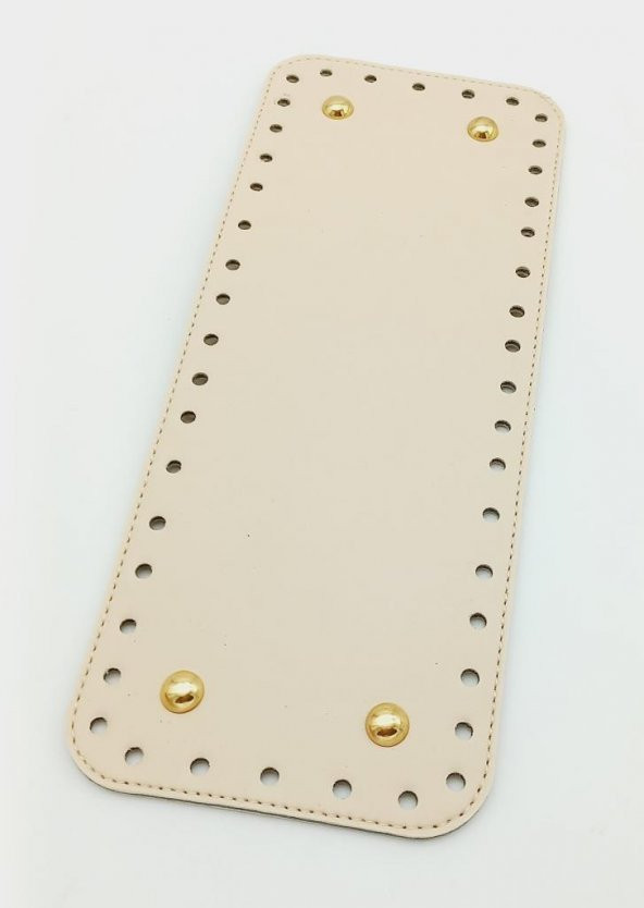 Angel Çanta Aksesuar Suni Deri Krem Renk 30X12 cm Dikdörtgen Çanta Tabanı (Light Gold Aparatlı) ürün görseli 1