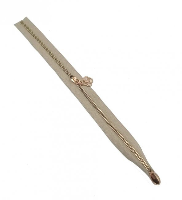 Angel Çanta Aksesuar Tek Stoplu 45 Cm Fermuar Light Gold Metal Bej ürün görseli 1