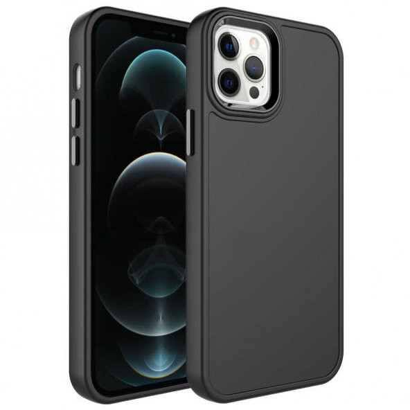 Apple iPhone 14 Pro Max Kılıf Metal Çerçeve ve Buton Tasarımlı Sert Botx Kapak ürün görseli 1