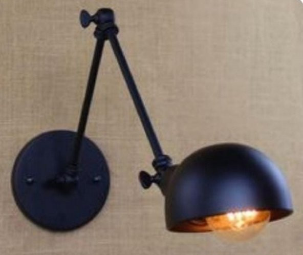 mylights  retro  rustik mafsalı hareketli vintage metal aplik okuma lambası gece lambası ürün görseli 1