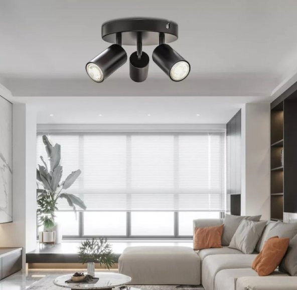 MYLİGHTS  ÜÇLÜ METAL LED AVİZE PLOFONYER LED SPOT GÜNIŞIĞI LED AMPULLÜ TEK FİYATIDIR ürün görseli 1
