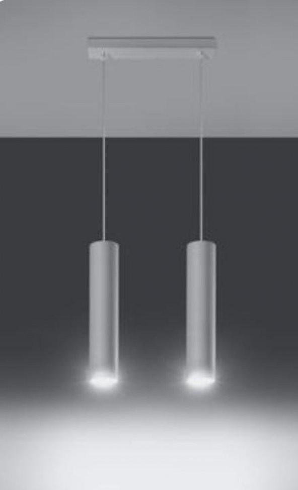 MYLİGHTS BEYAZ METAL LED AVİZE  BEYAZ LED AMPULLÜ  İKİLİ SIRSALI ürün görseli 1