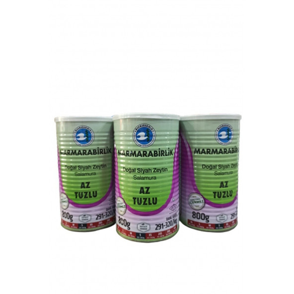 Marmarabirlik Az Tuzlu Zeytin Hususi 800gr x 3 Adet 291-320 Tane Adeti ürün görseli 1