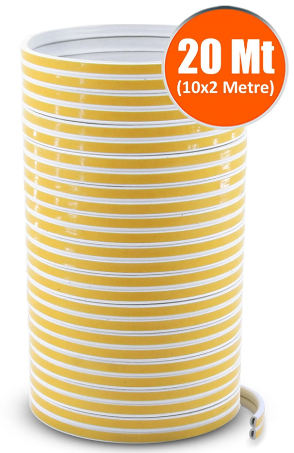 Kapı Pencere Bandı Fitili Yapışkanlı Soğuk Izolasyon Bant 10x2=20 Metre (BEYAZ) ürün görseli 1