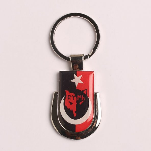 BAYRAK VE (-TÜRK) YAZILI ÇELİK ANAHTARLIK/MDL-382 ürün görseli 1
