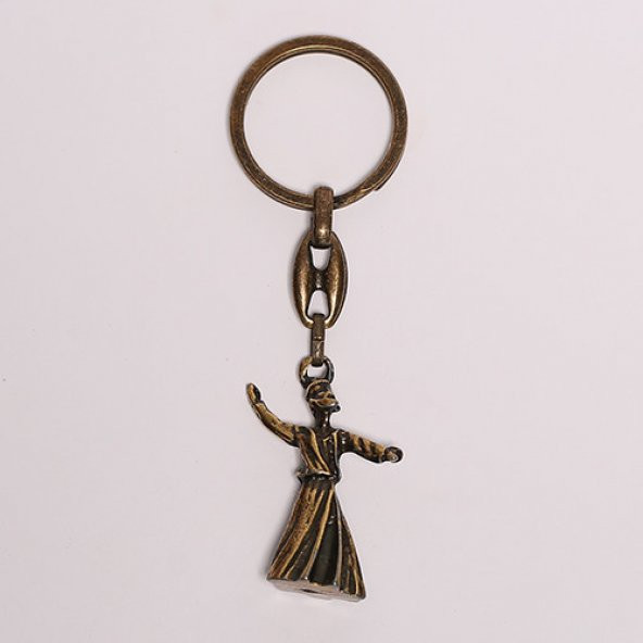 BRONZ MEVLANA FİGÜRLÜ KROM ANAHTARLIK/MDL-387 ürün görseli 1