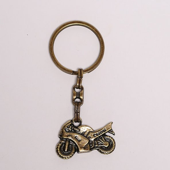 MOTOSİKLET FİGÜRLÜ BRONZ GERGİ KROM ANAHTARLIK/MDL-455 ürün görseli 1