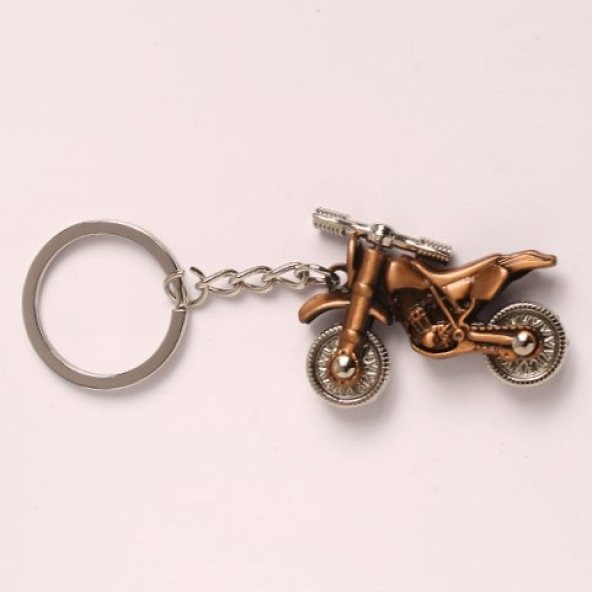 BRONZ MOTORSİKLET TASARIMLI METAL ANAHTARLIK/MDL-819 ürün görseli 1