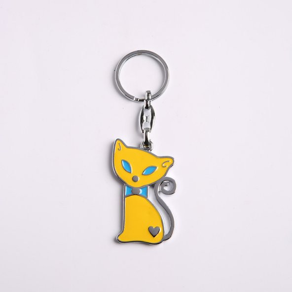 KEDİ TASARIMLI ANAHTARLIK-SARI/MDL-899 ürün görseli 1