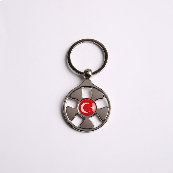 AY-YILDIZ TEMALI ÇELİK ANAHTARLIK240/MDL-1064 ürün görseli 1