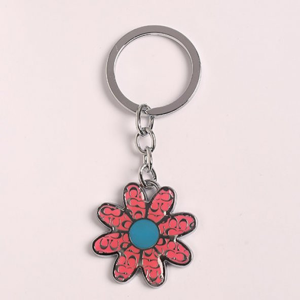 ÇİÇEK TASARIMLI METAL ANAHTARLIK-PEMBE286/MDL-1072 ürün görseli 1