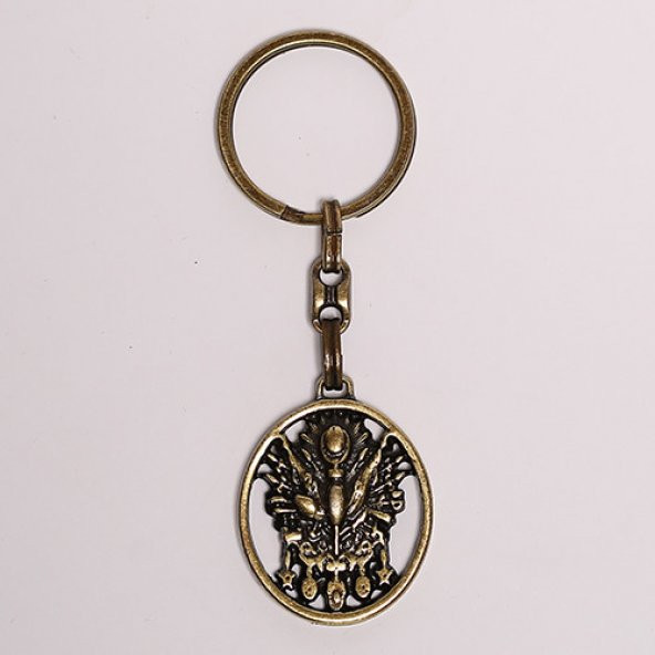 OSMANLI TUĞRASI TEMALI BRONZ ANAHTARLIK/MDL-1377 ürün görseli 1